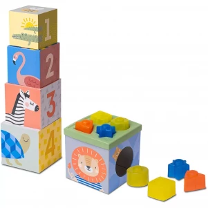 Сортер-пірамідка Taf toys Саванна Кубики Африка (12725) для малюків