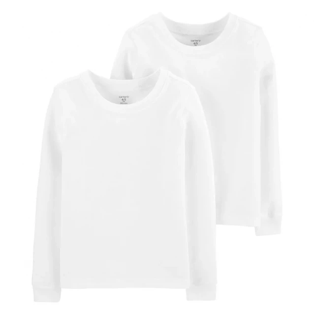 Carter's Комплект футболок длинный рукав для мальчика, белый 3H738310 (2 шт) 92-98 cm - 1