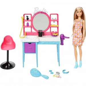 Лялька Barbie Перукарський салон (HKV00)  лялька Барбі
