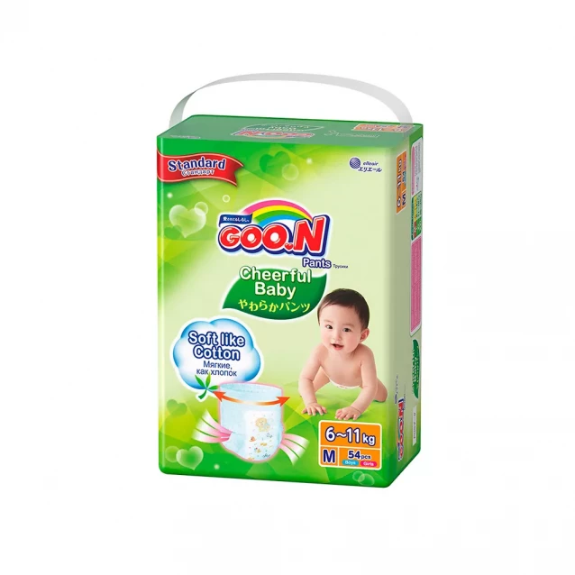 Підгузки-Трусики Goo.N Cheerful Baby Для Дітей 6-11 кг Розмір M, унісекс, 54 шт (843075) - 2