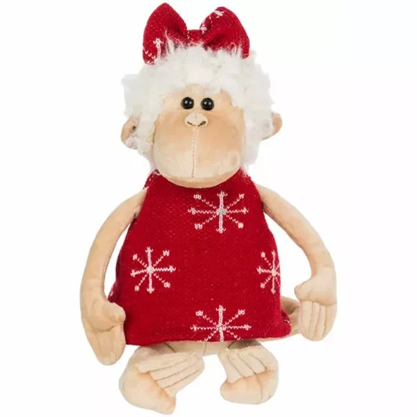 ORANGE М'яка іграшка Мавпа в червоній сукні, 30 см - 1