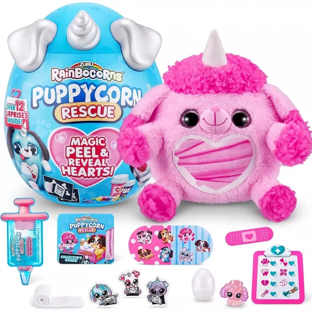 М'яка іграшка Rainbocorns Puppycorn Rescue Песик рожевий (9261A) - 1