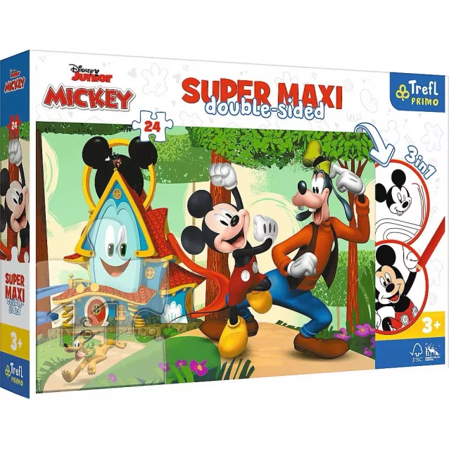 Пазлы Trefl Super Maxi Disney Мики-Маус Веселый домик с раскраской 24 эл (41012) - 1
