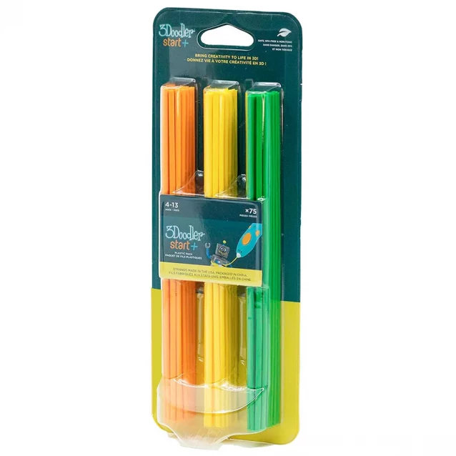 Стержни для 3D-ручки 3Doodler Start Микс 75 шт: оранжевый, желтый, зеленый (3DS-ECO-MIX2-75) - 3