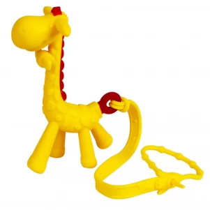 Прорізувач Baby Team Жирафік з тримачем силіконовий (4096) для малюків