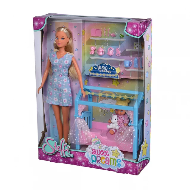 Кукольный набор Штеффи "Сладкие сны" с девочкой и кроватью, светящийся в темноте, 3 - 2