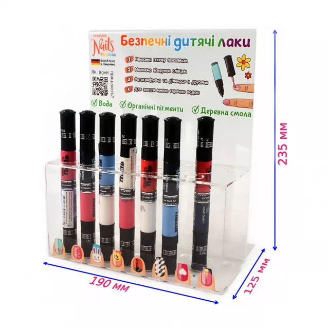 MALINOS Детский лак-карандаш для ногтей Creative Nails на водной основе (2 цвета Голубой + Розовый) - 6