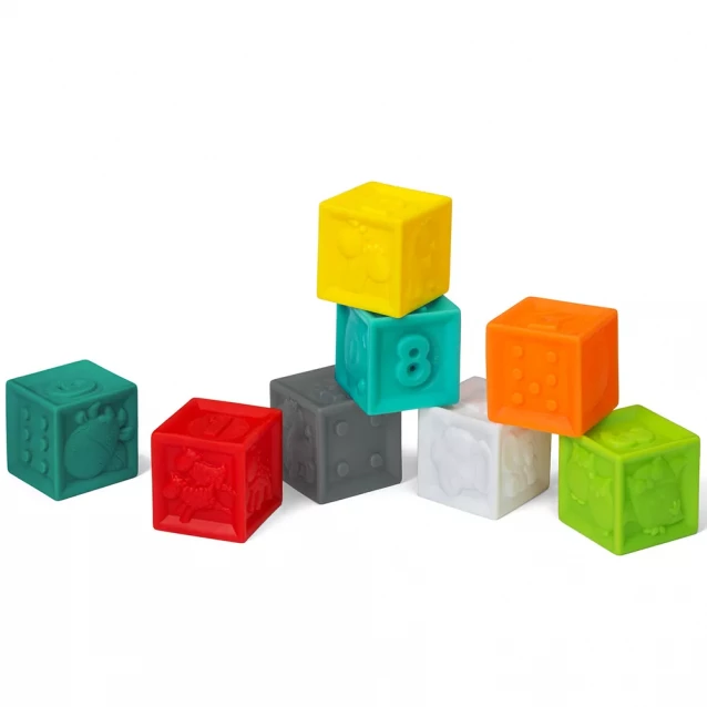 Розвиваючі силіконові кубики "Порахуй звірят", - 2