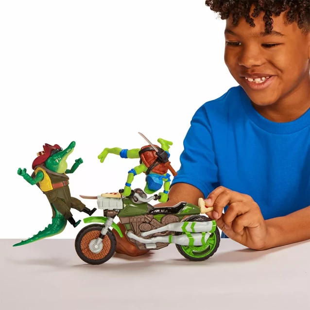Игровой набор TMNT с фигуркой Леонардо на мотоцикле 11,5 см. (83431) - 6