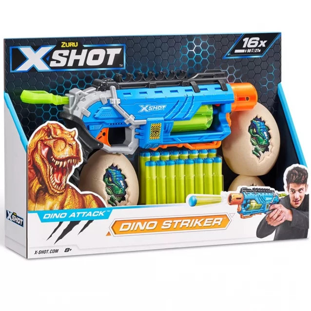 Скорострільний бластер X-shot Dino Striker New (4860R) - 5