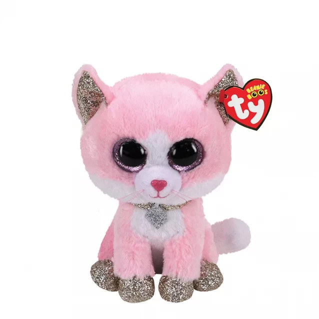 Дитяча іграшка м’яконабивна Beanie Boo's Рожеве кошеня "FIONA" 15см - 1
