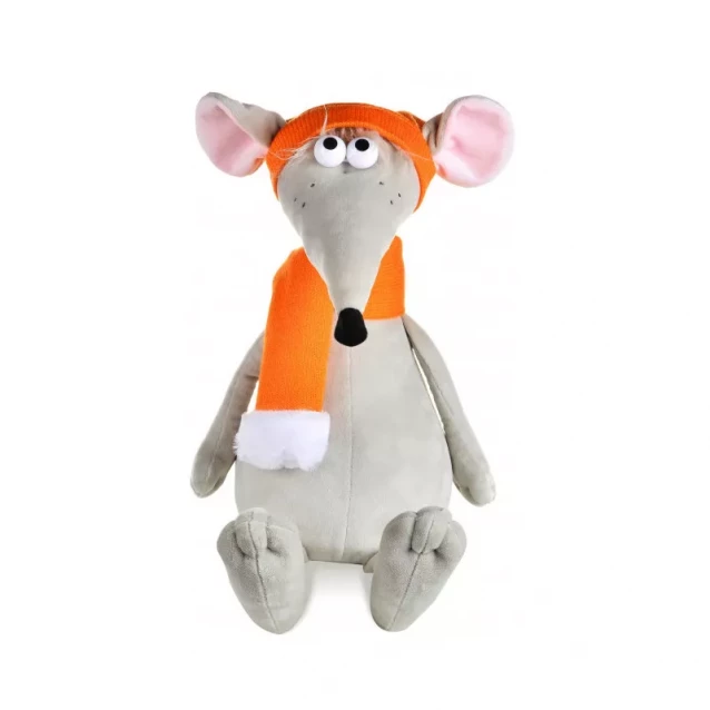 MAXI TOYS Мышонок Чииз с оранжевым шарфом и шапкой, 24 см - 2