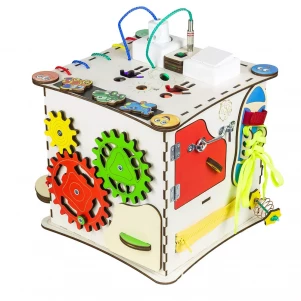 Бізіборд-куб GoodPlay розвиваючий 25х25 з підсвічуванням (К009) для малюків