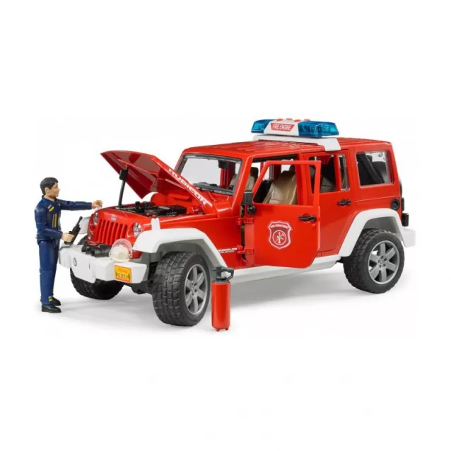BRUDER Машинка игрушечная - пожарный джип Рэнглер Рубикон + фигурка пожарного - 6