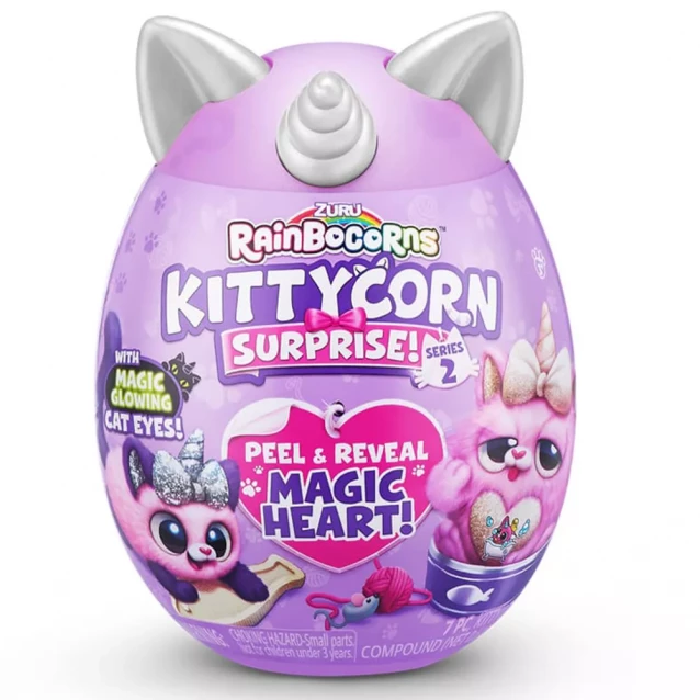 М'яка іграшка Rainbocorns Kittycorn Surprise рожева з чорним (9279B) - 1