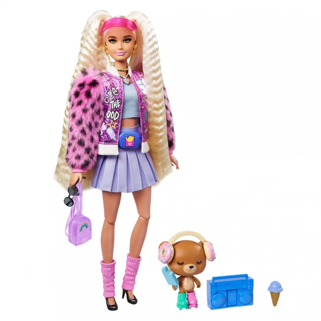 Лялька Barbie Extra з двома білявими хвостиками (GYJ77) - 1