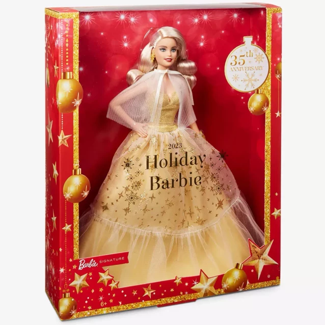 Кукла Barbie Collector Праздничная в роскошном золотистом платье (HJX04) - 9