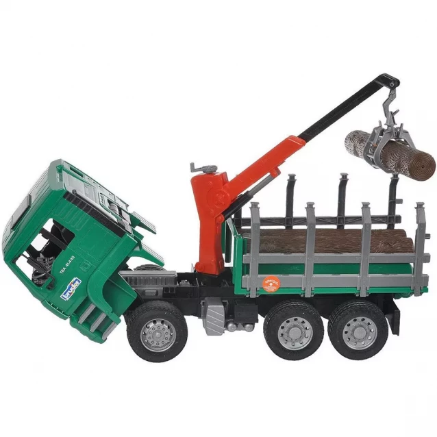 игрушка - грузовик MAN, перевозчик брёвен с краном-погрузчиком, М1:16 - 5