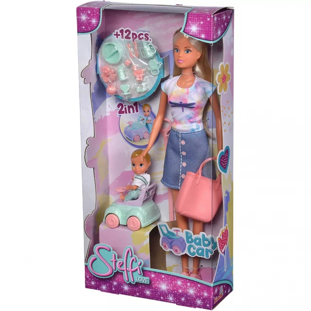 Лялька Steffi & Evi з малюком на машинці (5733585) - 6