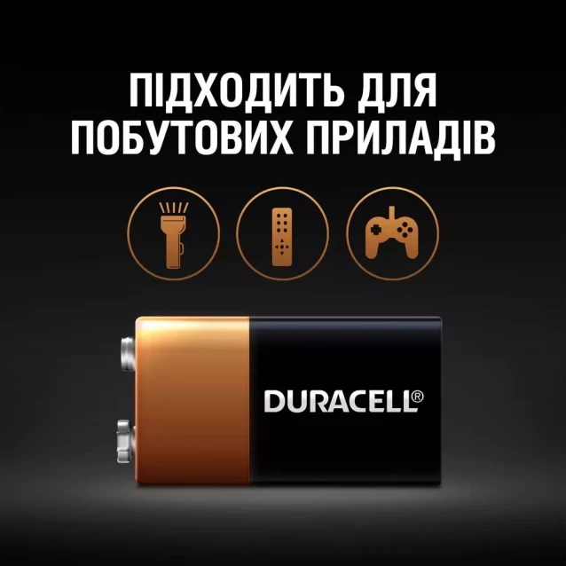 Батарейки лужні Duracell 9V 1 шт (5006014) - 5