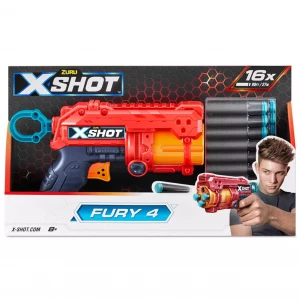 Red  Скорострельный бластер EXCEL FURY 4 (16 патронов) дитяча іграшка