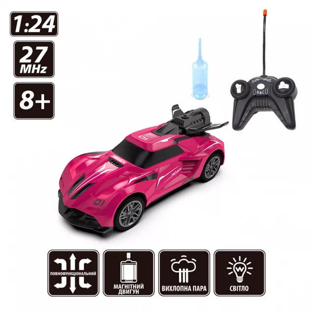 Машинка Sulong Toys Spray Car Sport 1:24 на радиоуправлении розовая (SL-354RHP) - 10