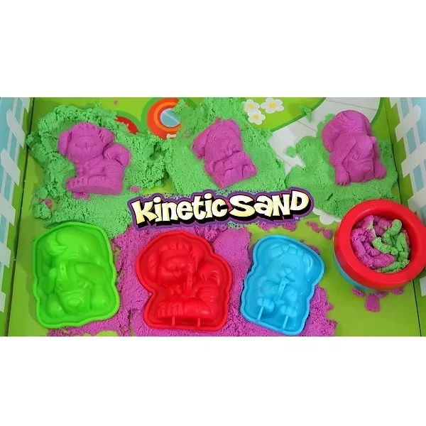 Набір піску для дитячої творчості - KINETIC SAND DOGGY (фіолетовий, зелений, формочки, 340 г) - 5