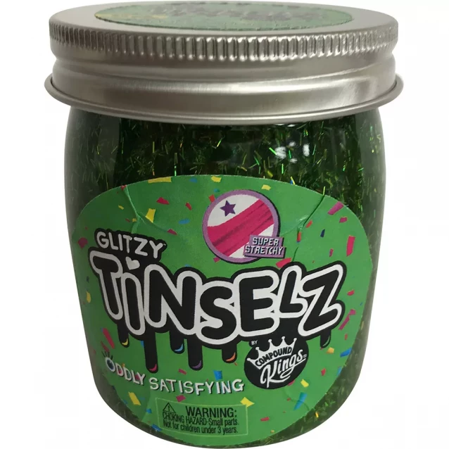 Лізун Slime - Glitzy Tinselz, аромат "Зелене яблуко", 210 g (г) - 1