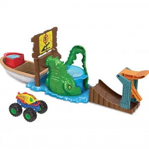 Ігровий набір "Полювання крокодила" серії "Зміни колір" "Monster Trucks" Hot Wheels дитяча іграшка