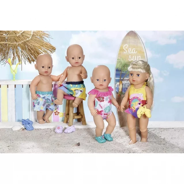 Одежда для куклы BABY BORN - ПРАЗДНИЧНЫЙ КУПАЛЬНИК S2 (на 43 cm, c уточкой) - 5