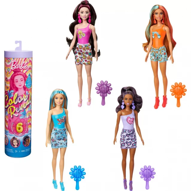 Кукла-сюрприз Barbie Color Reveal Радужные и стильные (HRK06) - 1
