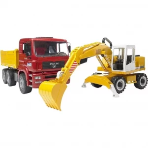 BRUDER Машинка іграшкова вантажівка МАN і екскаватор Liebherr 02751 дитяча іграшка