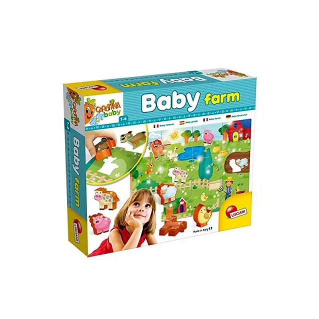 LISCIANIGIOCHI Ігровий набір Baby FARM (70х50см пазл з 6 фiгурками тварин) - 1