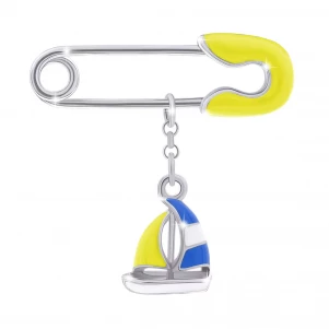 Булавка Кораблик Желто-Голубой детская игрушка