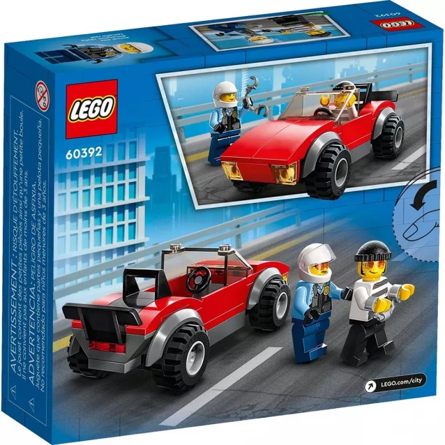 Конструктор LEGO City Переслідування автомобіля на поліцейському мотоциклі (60392) - 2