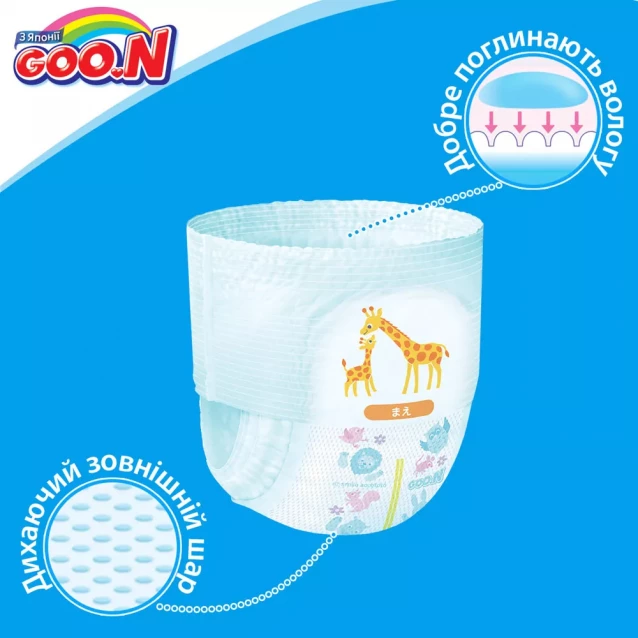 Трусики-Підгузники Goo.N для дітей 6-12 кг, розмір M, унісекс, 58 шт. (843095) - 10