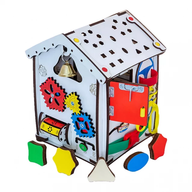 Бизиборд-куб GoodPlay Домик развивающий 24х24х30 с подсветкой (B004) - 4