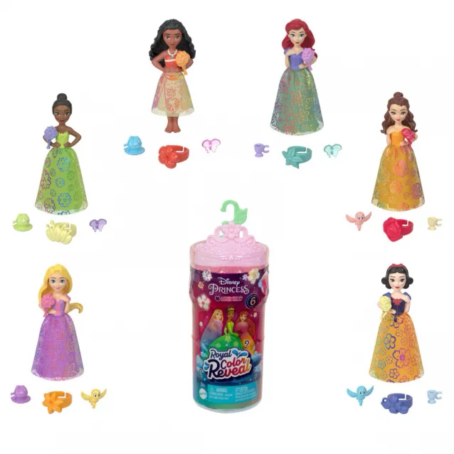Лялька-сюрприз Disney Princess Royal Color Reveal Сонячні та квіткові в асортименті (HRN63) - 2