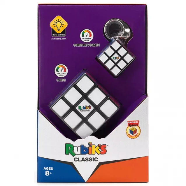 Rubik's Набір головоломок 3х3 КЛАСИЧНЕ ПАКУВАННЯ - КУБИК ТА МІНІ-КУБИК (з кільцем) 6062800 - 1
