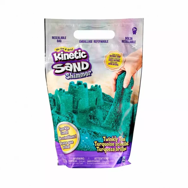 Kinetic Sand & Kinetic Rock Пісок для дитячої творчості - БІРЮЗОВИЙ БЛИСК (907 g) 71489T - 1