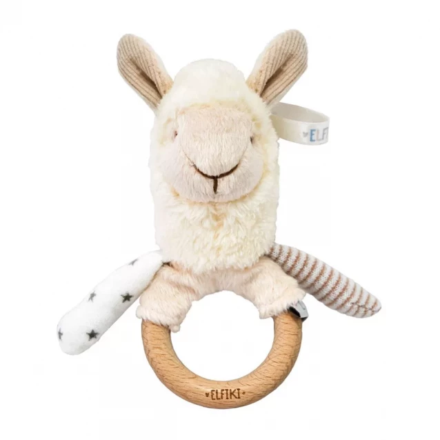 Іграшка - брязкальце з дерев'яним гризунцем лама Семмі - 2