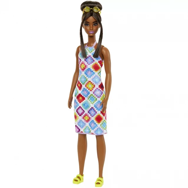 Лялька Barbie Модниця в сукні з візерунком у ромб (HJT07) - 5
