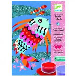 DJECO Художній комплект малювання кольоровим піском и блискітками "Радужні рибки" дитяча іграшка