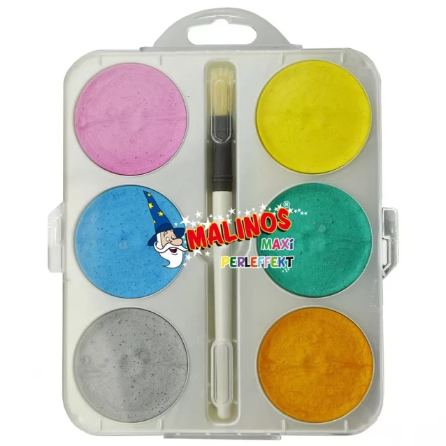 MALINOS Акварельные краски перламутровые Maxi Perleffekt 6 цветов - 1
