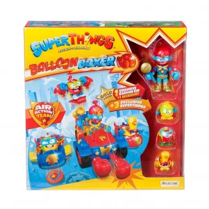 Игровой набор SUPERTHINGS серии «Kazoom Kids» S1 – БАЛУН-БОКСЕР (3 машинки, Казум-кид, 3 фигурки) детская игрушка