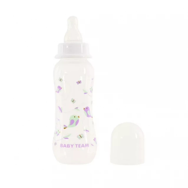 Бутылочка для кормления Baby Team с талией и силиконовой соской 250 мл, 0+ (1121) - 3