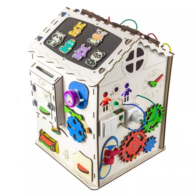 Бизиборд-куб GoodPlay Домик развивающий 35х35х50 с подсветкой (B009) - 1
