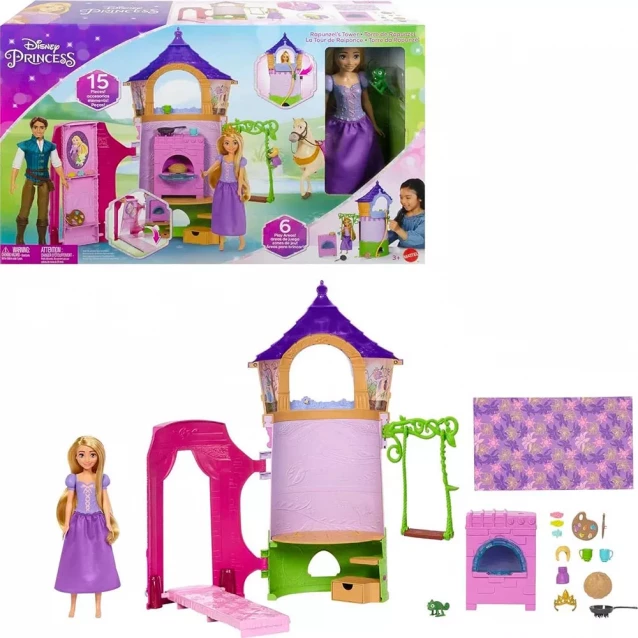 Кукольный набор Disney Princess Рапунцель Высокая башня (HLW30) - 1