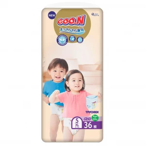 Трусики-підгузки GOO.N Premium Soft для дітей 12-17 кг (розмір 5(XL), унісекс, 36 шт) для малюків