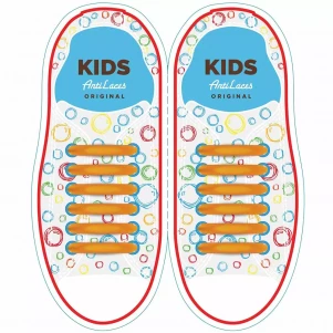 Силіконові антишнурки AntiLaces Kids, 38 мм, 12 шт, помаранчеві - для дітей